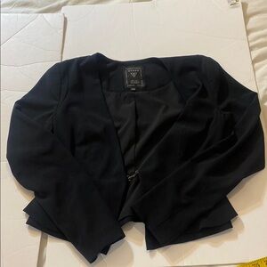Guess Black Cropped Blazer Classic Lapel